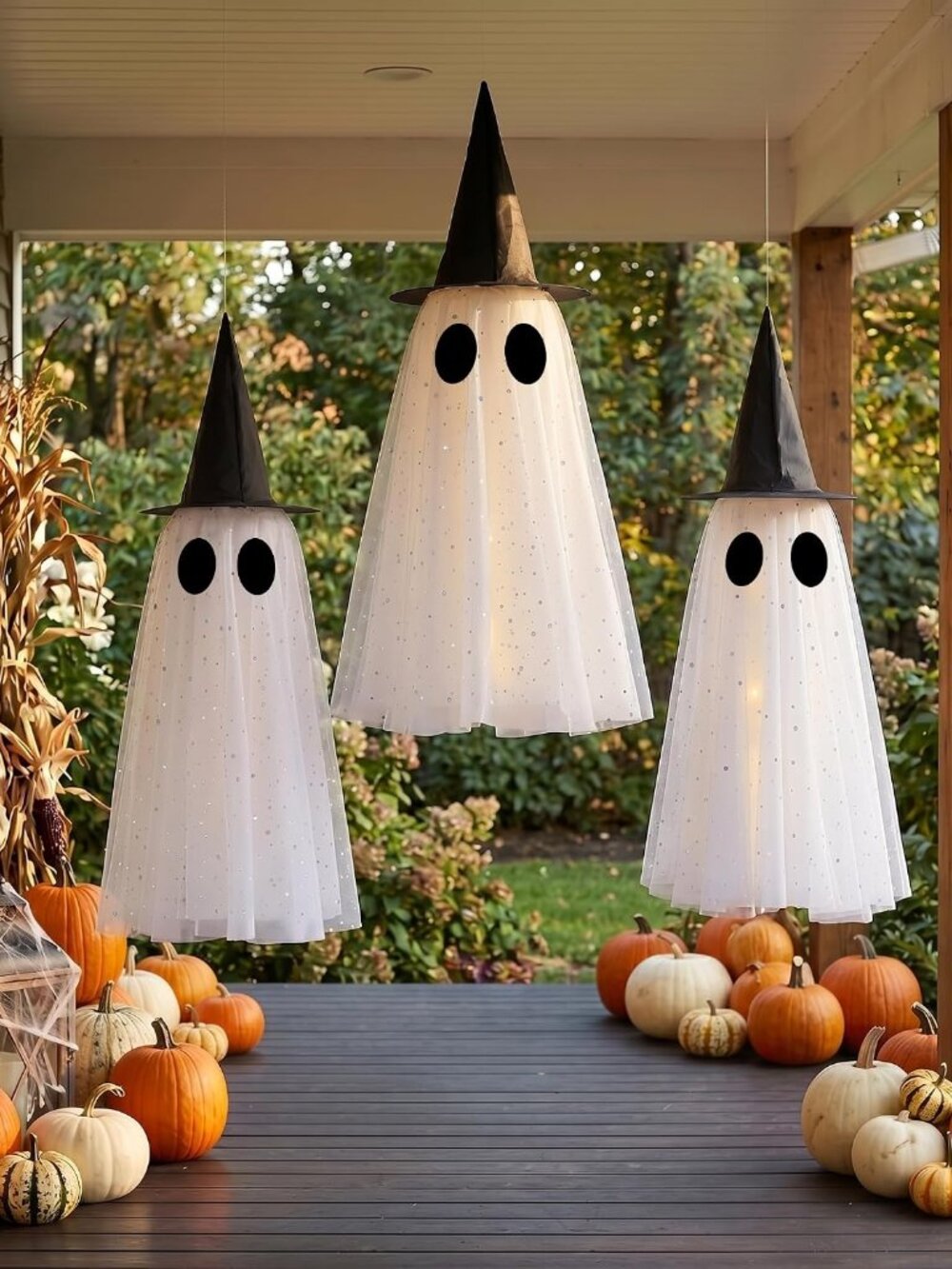 Halloween Ghost Decorations Outdoor, Halloween Hanging Ghosts Decorations - Picture 3 of 8